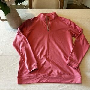 Peter Millar Coral Quarter-Zip Pullover